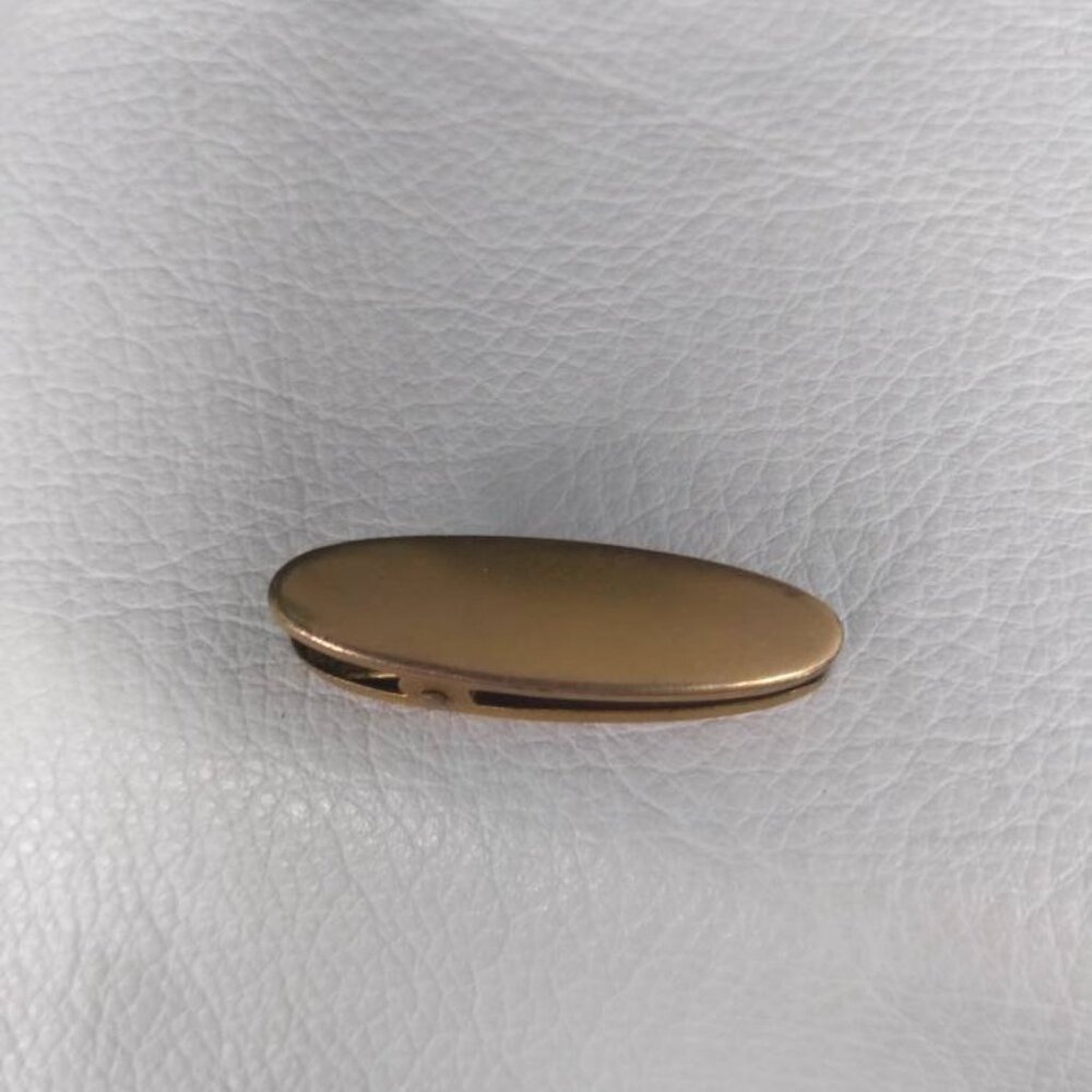 Vintage Antique Plain Oval Mat Tie Clip Jewelry Menswear Tuxedo Gold Color Suit